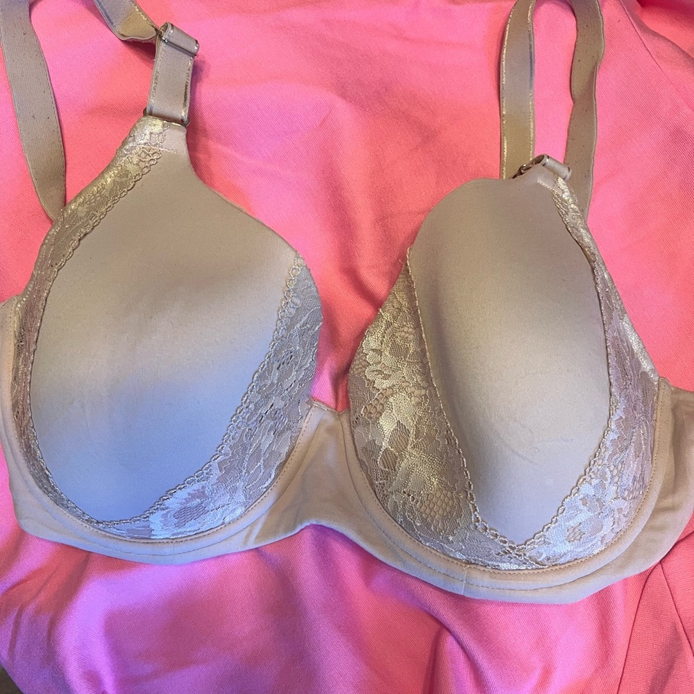 Soma Lace Trim Beige Bra
